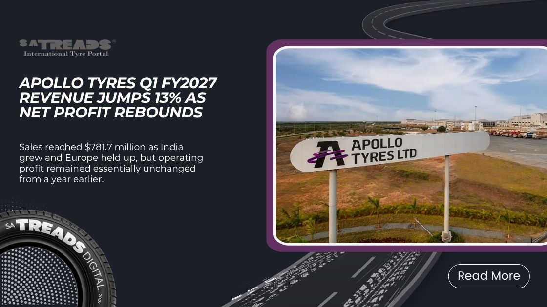 Apollo Tyres Q1 FY2027 Revenue Jumps 13% as Net Profit Rebounds