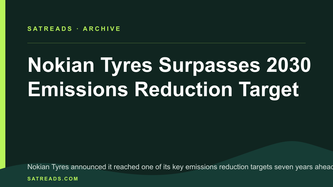 Nokian Tyres Surpasses 2030 Emissions Reduction Target