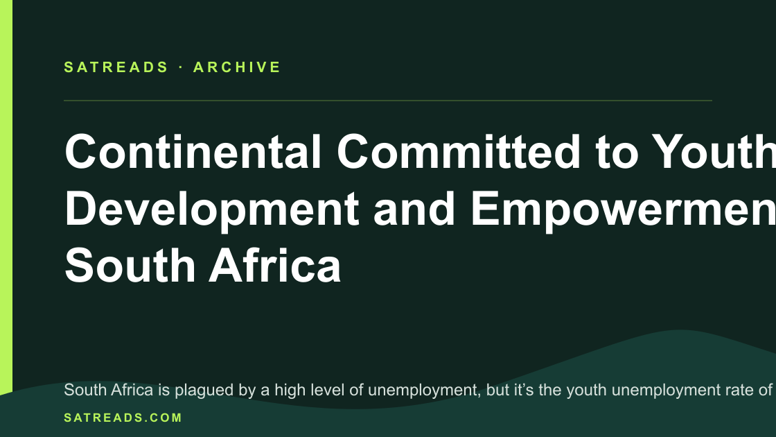 Continental Committed to Youth Development and Empowerment in South Africa
